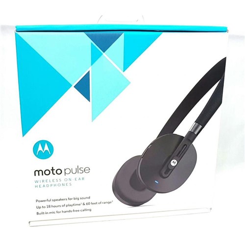 Fone Bluetooth Motorola Stereo Com Microfone Original Moto Pulse Preto