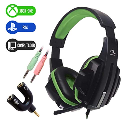 Fone com Microfone Headset Gamer Multilaser PH123 P/Computador Notebook PS4 XBOX-ONE + Adaptador P3 3.5mm