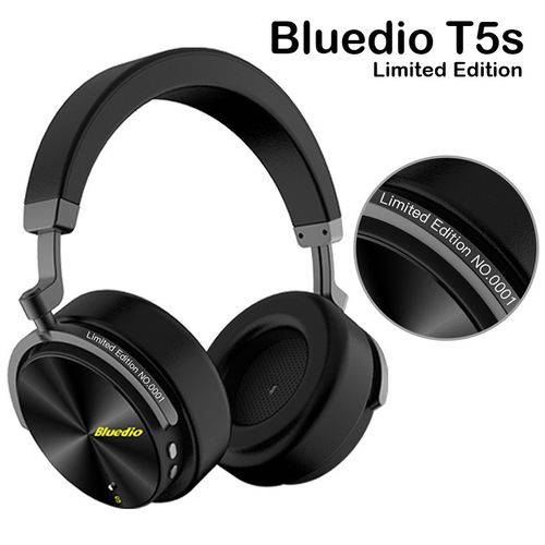 Fone de Ouvido Bluedio T5S Turbine Bluetooth Sem Fio com Cancelamento de Ruido e Microfone