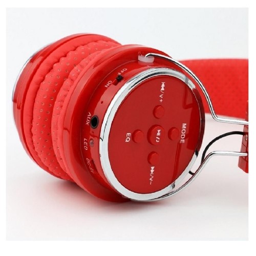 Fone de Ouvido Bluetooth Micro Sd Mp3 Rádio Fm Player B05 Vermelho