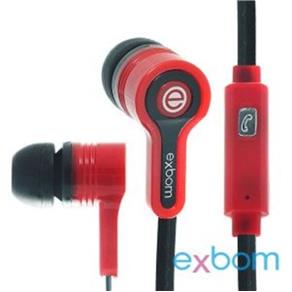 Fone de Ouvido C/ Microfone Exbom Ef-800Mv - Vermelho