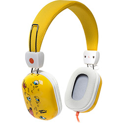 Fone de Ouvido Chilli Beans Supra Auricular Amarelo e Branco HIPSTER TM-612MV/1-2