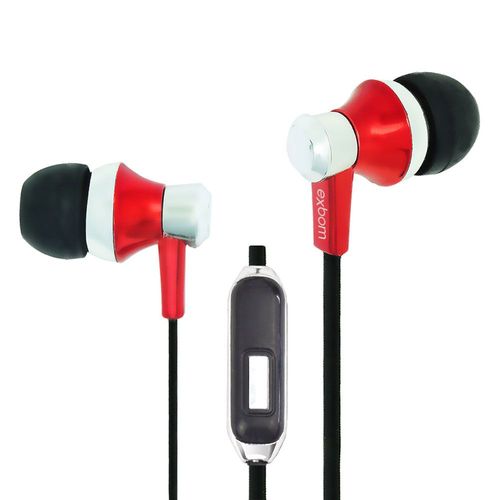 Tudo sobre 'Fone de Ouvido com Microfone e Controle para Atender Chamadas Smartphones e MP3- Exbom -EF-G20MV - Vermelho'