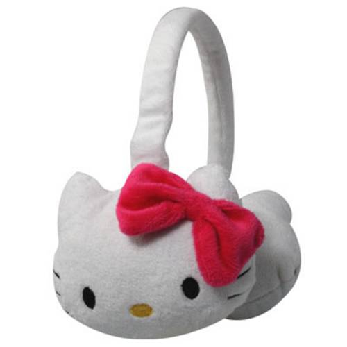 Fone de Ouvido de Pelúcia Estéreo Hello Kitty - Branco Kit-Audjpeluche