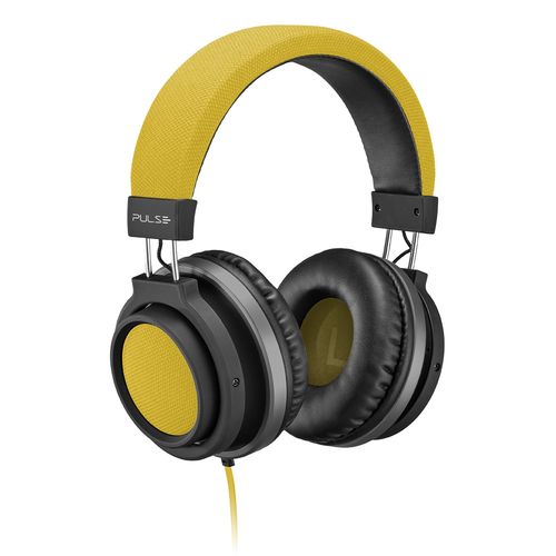 Fone de Ouvido Headphone Auxiliar P2 Amarelo e Preto Large PH229 Pulse
