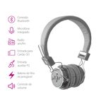 Fone de Ouvido Headphone Bluetooth Boas Cinza para Samsung Galaxy Mega 5.8