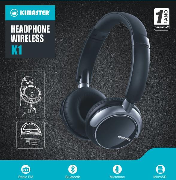 Fone de Ouvido Headphone Bluetooth KIMASTER K1