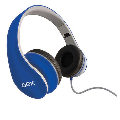 Fone de Ouvido Headphone Over Ear Oex Sense Hp100 - Dobrável + Microfone - Azul