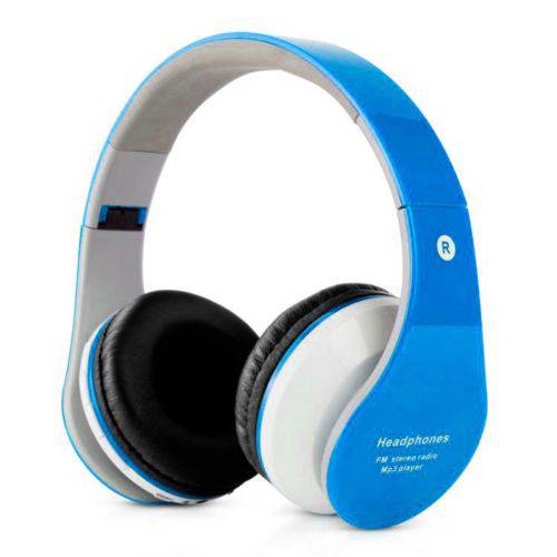 Fone de Ouvido Headphone Sem Fio Bluetooth Micro Sd Fm B01 - Azul