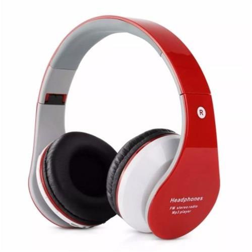 Fone de Ouvido Headphone Sem Fio Bluetooth Micro Sd Fm B01 - Vermelho