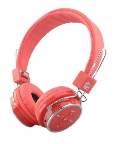 Fone de Ouvido Headphone Sem Fio Bluetooth Micro Sd Radio Fm B-05 Vermelho