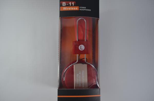 Fone de Ouvido Headphone Sem Fio Bluetooth Micro Sd Radio Fm B-11 - Vermelho