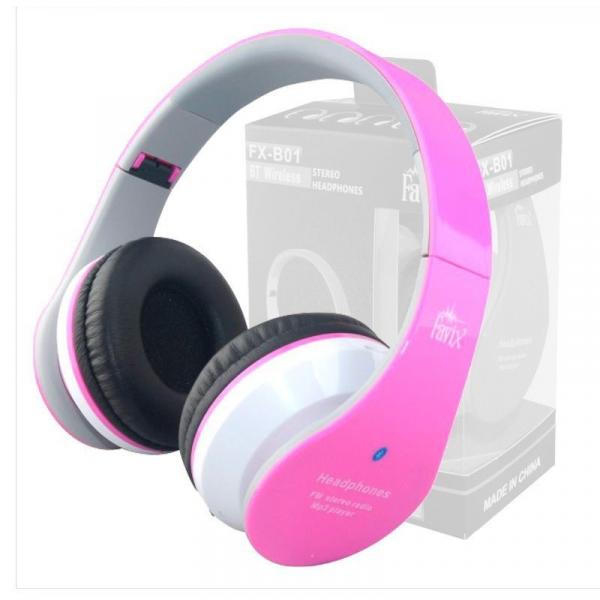 Fone de Ouvido Headphone Sem Fio Micro Sd Usb Blu B-01 Pink - Odc