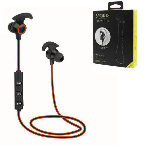 Fone de Ouvido Headphone Sports Amw-810 com Bluetooth - Estéreo Laranja