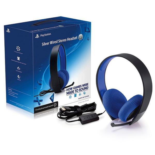 Fone de Ouvido Headset Silver Elite Ps4 Wired Stereo 7.1 Ps3/Ps4/Psvita Sony