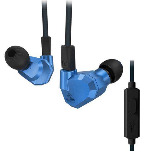 Fone de Ouvido In Ear Kz Zs5 Azul com Mic Earphone Gamer
