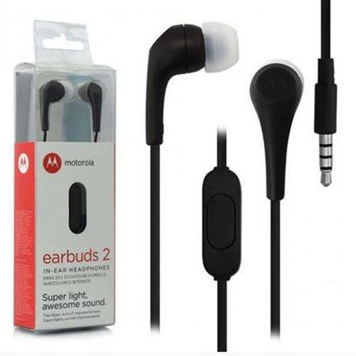 Fone de Ouvido Motorola Earbuds Metal Sh009 com Microfone - Preto