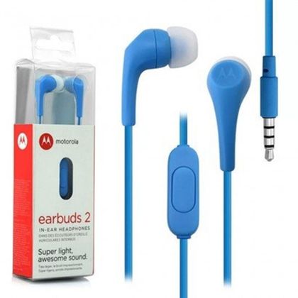 Tudo sobre 'Fone de Ouvido Motorola G4 Play Xt1600 Earbuds 2 Azul'