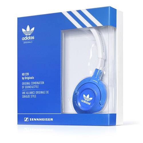 Tamanhos, Medidas e Dimensões do produto Fone de Ouvido Originals Adidas - HD 220 - Azul e Branco - Sennheiser