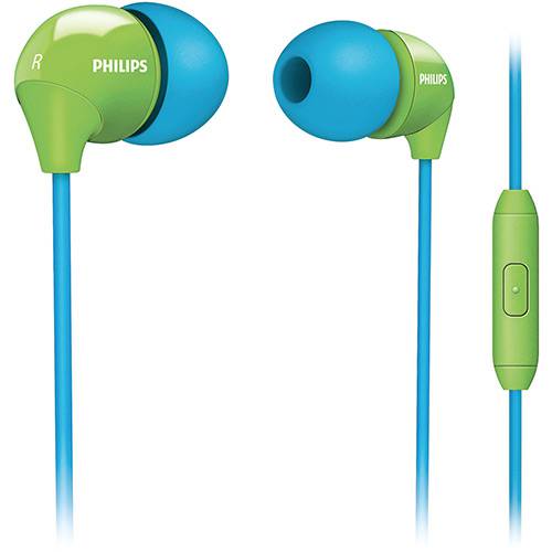 Fone de Ouvido Philips Intra Auricular Azul/Verde - SHE3575BG/10