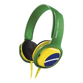 Fone de Ouvido Philips O`Neill Brasil Sho3300Bz - Super Confortável - Verde/Amarelho