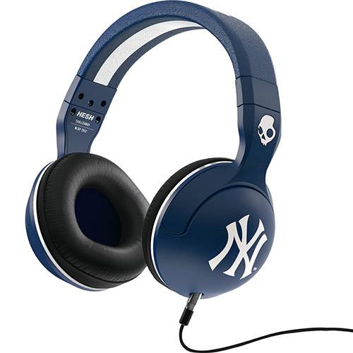Fone de Ouvido Skullcandy Headphone Azul Hesh MLB Yankees Baseball Mic1