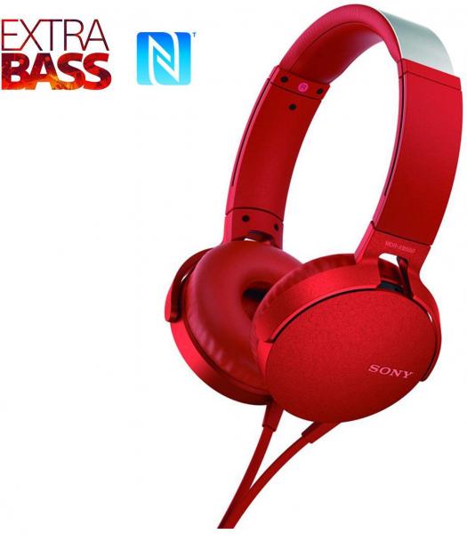 Fone de Ouvido Sony Headphone com Extra Bass Vermelho MDR XB550AP