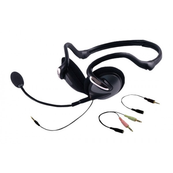 Fone de Ouvido Tipo Neckband com Microfone, Adaptador e Conector para Computador - 95432 - Ge