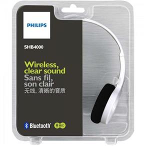 Fone de Ouvido Wireless Bluetooth com Microfone Integrado Shb4000Wt/00 Branco Philips