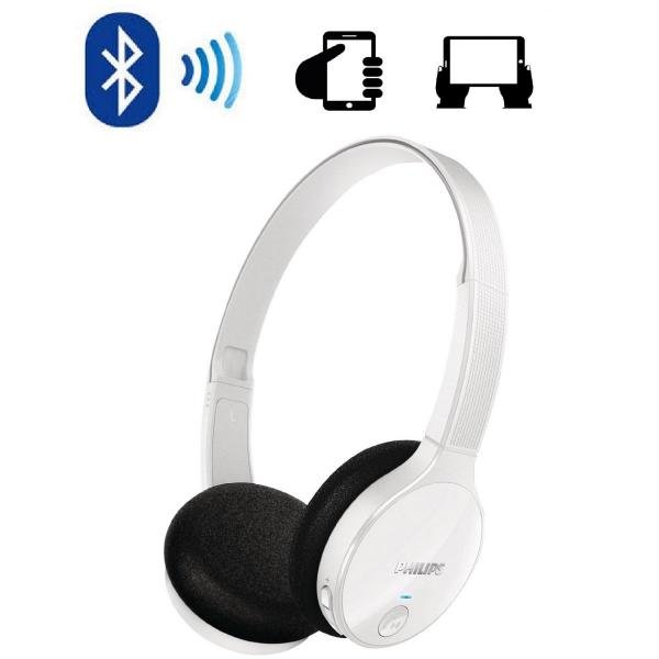 Fone de Ouvido Wireless Bluetooth com Microfone Integrado SHB4000WT/00 Branco Philips