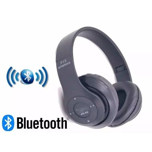 Fone Headphone de Ouvido Preto P15 Bluetooth Wireless