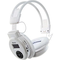 Fone Multimídia MP3 e FM com Entrada para Cartão SD/MMC, SH-S1 Branco - Acorde