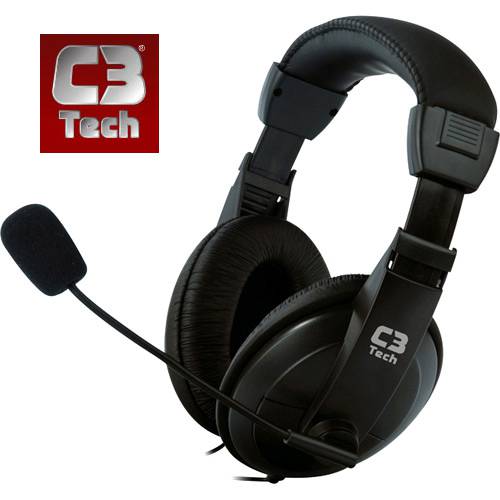 Fone Ouvido Headset C3tech Notebook Pc Skype Microfone e Gamer