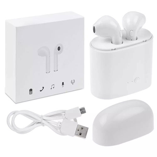 Fone Tws-i7 Bluetooth Ios Android Branco com Cabo USB