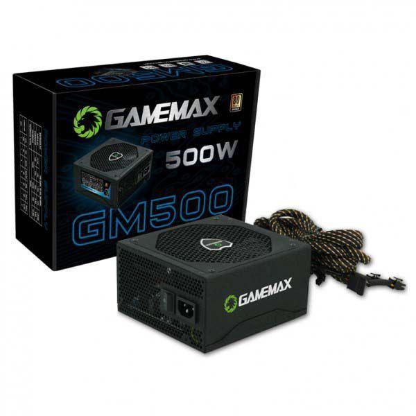 Fonte ATX Gamemax GM500 500 W Real Preta PFC Ativo Bivolt 80 PLUS Bronze (0000002652351)