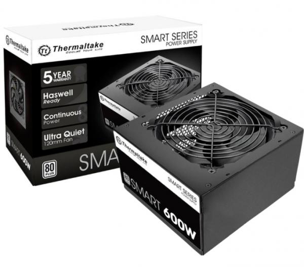 Fonte ATX Thermaltake 600W Smart Series 80 Plus, PFC Ativo - PS-SPD-0600NPCWBZ-W