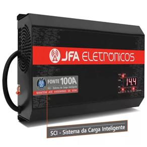 Fonte Automotiva JFA 100A 4400W SCI Carregador de Bateria Bivolt Automático Voltímetro Amperimetro