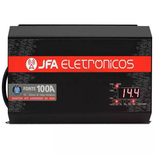 Fonte Automotiva JFA 100A 4400W SCI Carregador de Bateria Bivolt Automático Voltímetro Amperimetro