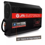 Fonte Automotiva JFA 120A 6000W SCI Carregador Bateria Bivolt Automático LED Voltímetro Amperímetro
