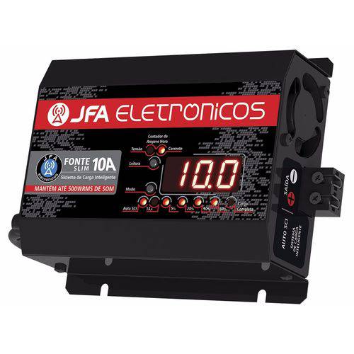 Fonte Carregador de Bateria JFA 10A SCI com Display