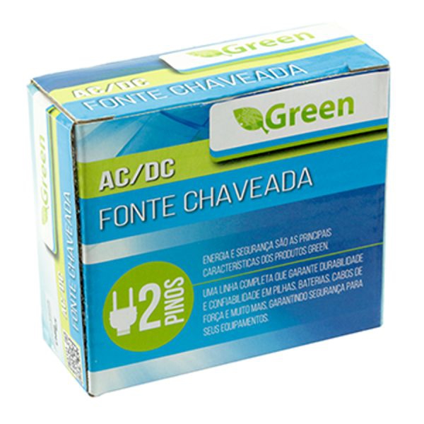 Fonte Chaveada 5V 2A Plug 5,5MM X 2,5MM e 4,0MM X 1,7MM - Green