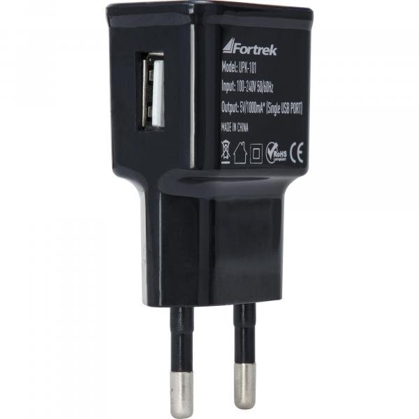 Fonte de Energia USB 1 Portas 1A UPK-101 Preto FORTREK