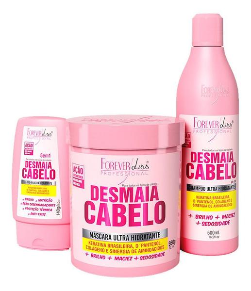 Forever Liss Desmaia Cabelo Shampoo + Leavein + Máscara 950g