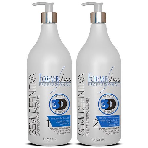 Forever Liss Escova Semi Definitiva Power 3D System Kit (2x1 Litro)