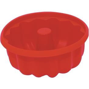 Forma para Pudim Silicone 21cm - Vermelho