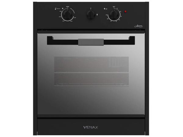 Forno a Gás de Embutir Venax Arena Black 50L - com Grill Elétrico e Forno Autolimpante