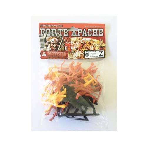 Forte Apache Conj C/ 12 Figuras Índios e 2 Cavalos - Gulliver