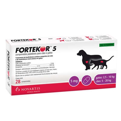 Fortekor 5 - 28 Comprimidos Palatáveis - Novartis