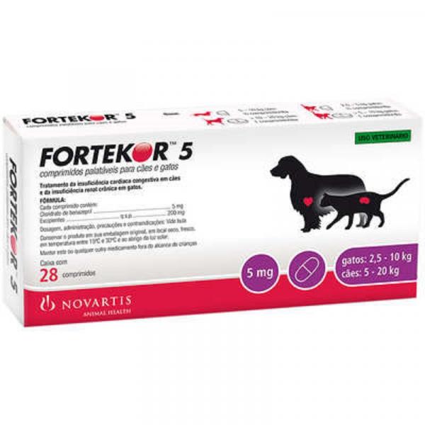 Fortekor 5 Cães e Gatos com 28 Comprimidos - Novartis