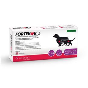 Fortekor 5mg Novartis para Cão e Gatos - 28 Comprs